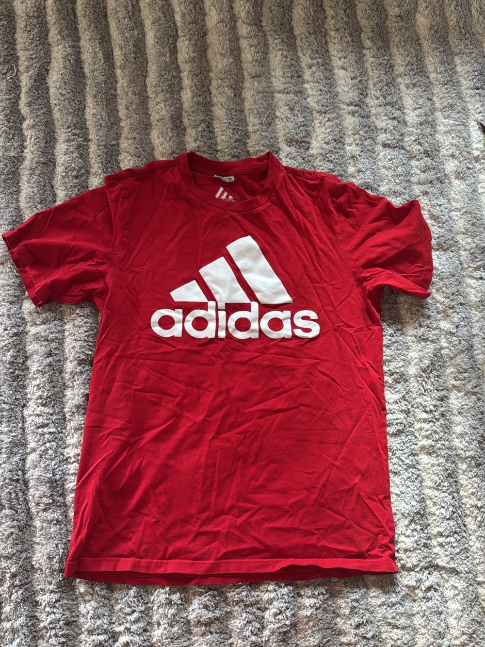 adidas Men's Red Tee with White Logo